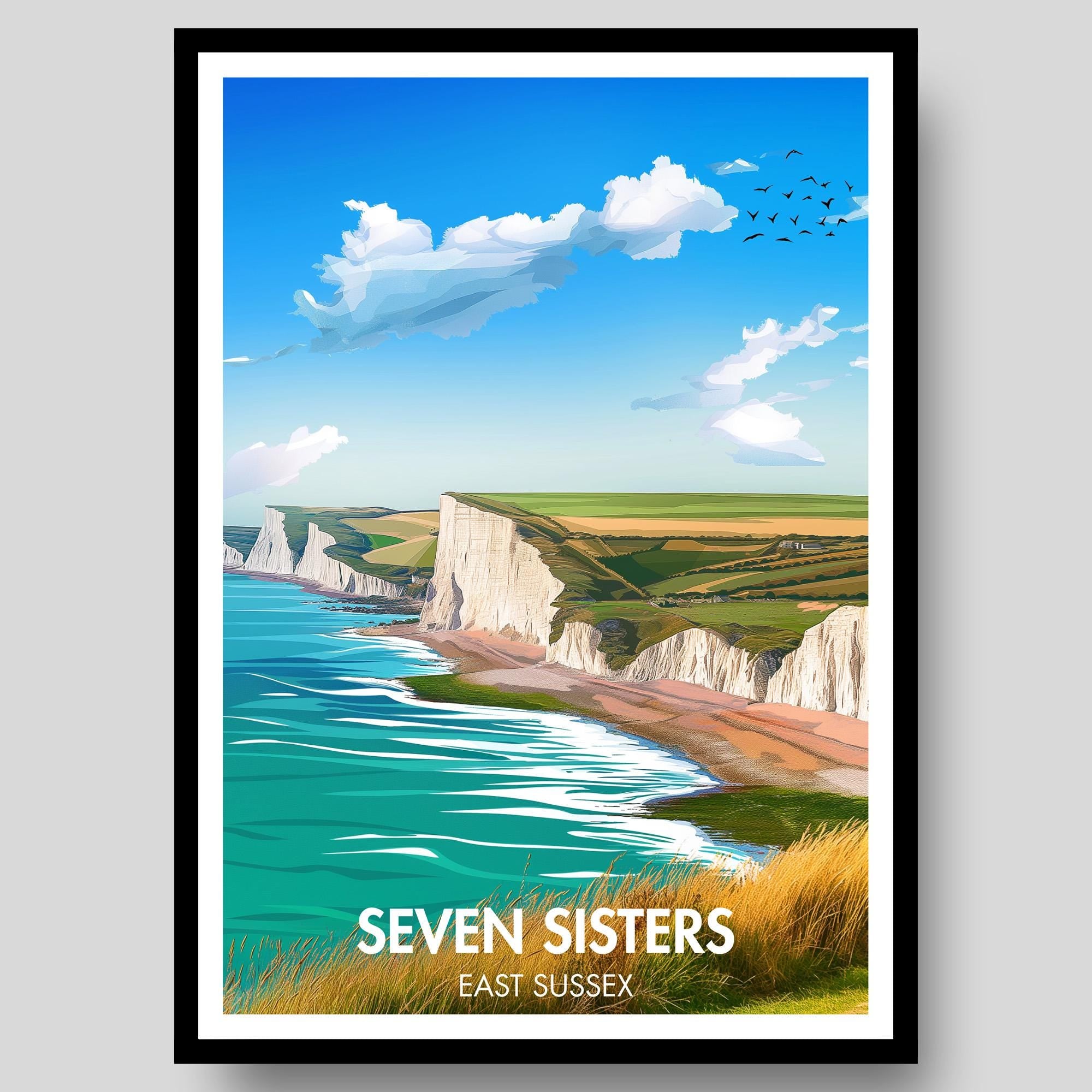 Seven Sisters Cliff Poster