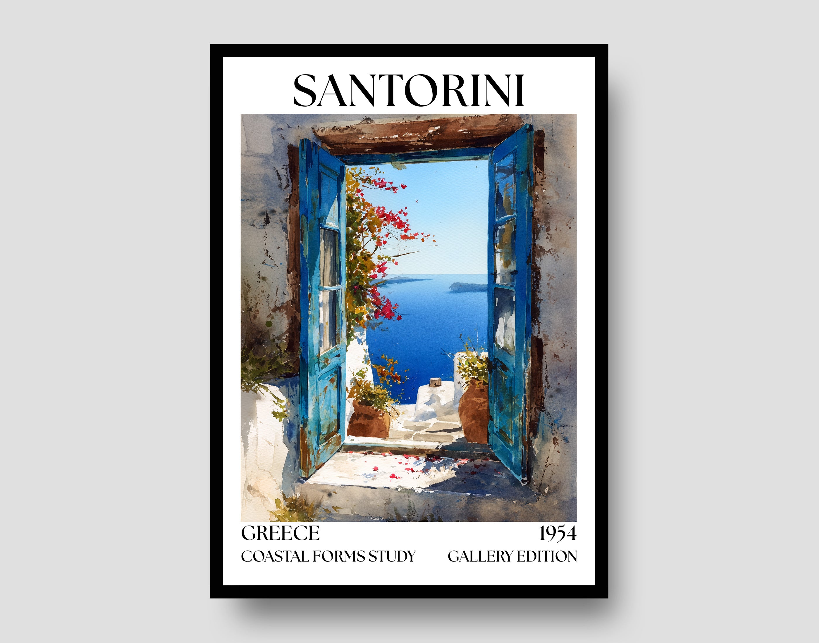 Santorini Henri Mattise Open Window Poster