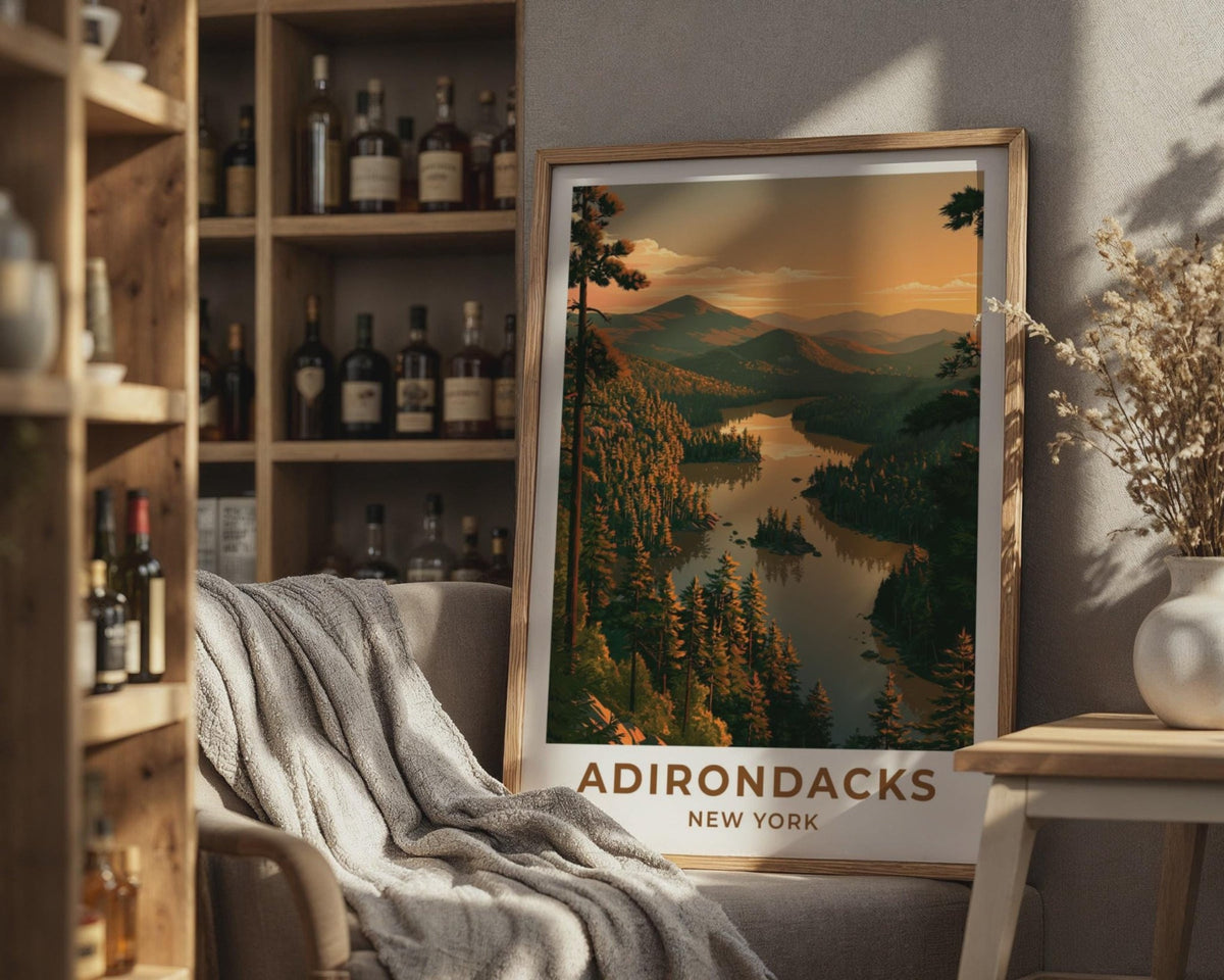 Adirondacks New York Travel Poster - WanderWall