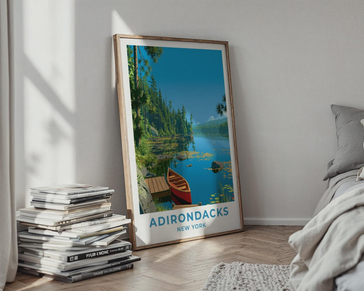 Adirondacks New York Travel Poster - WanderWall