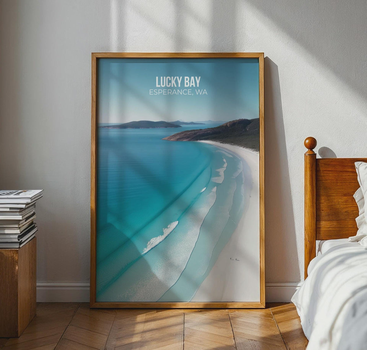 Aerial Beach Art Print Lucky Bay Esperance WA Coastal Wall Art - WanderWall