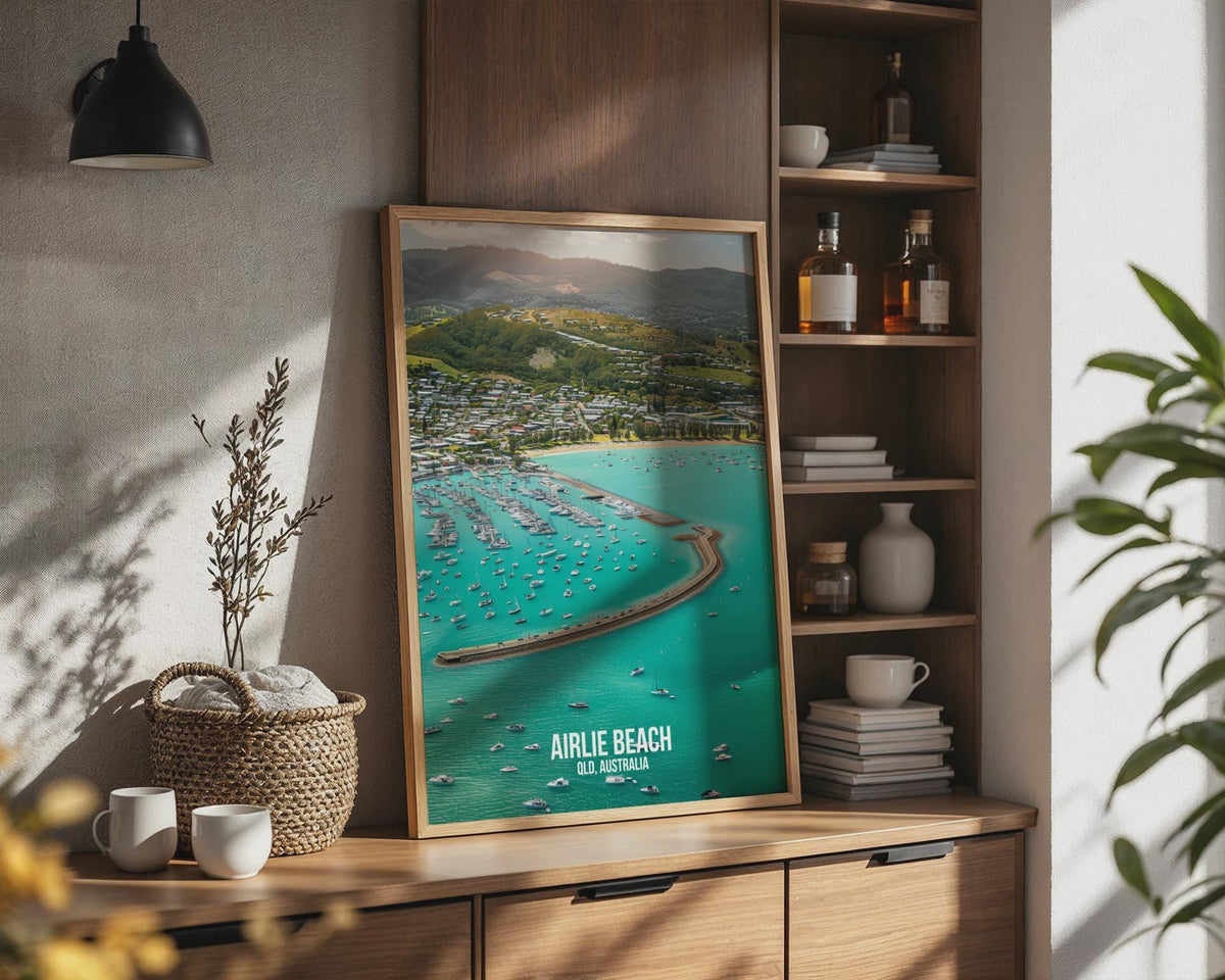 Airlier Beach Landscape Print QLD Australia Wall Art Marina Poster - WanderWall