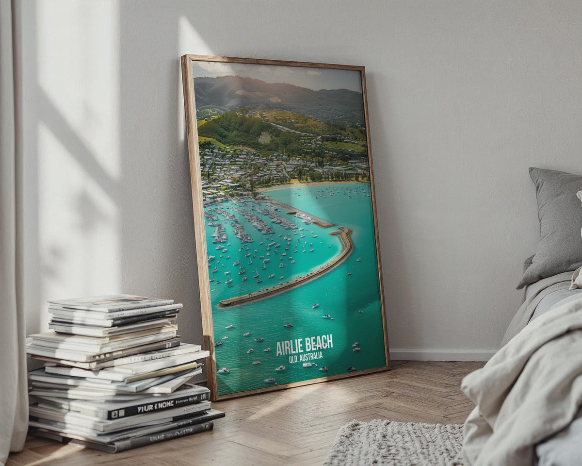 Airlier Beach Landscape Print QLD Australia Wall Art Marina Poster - WanderWall