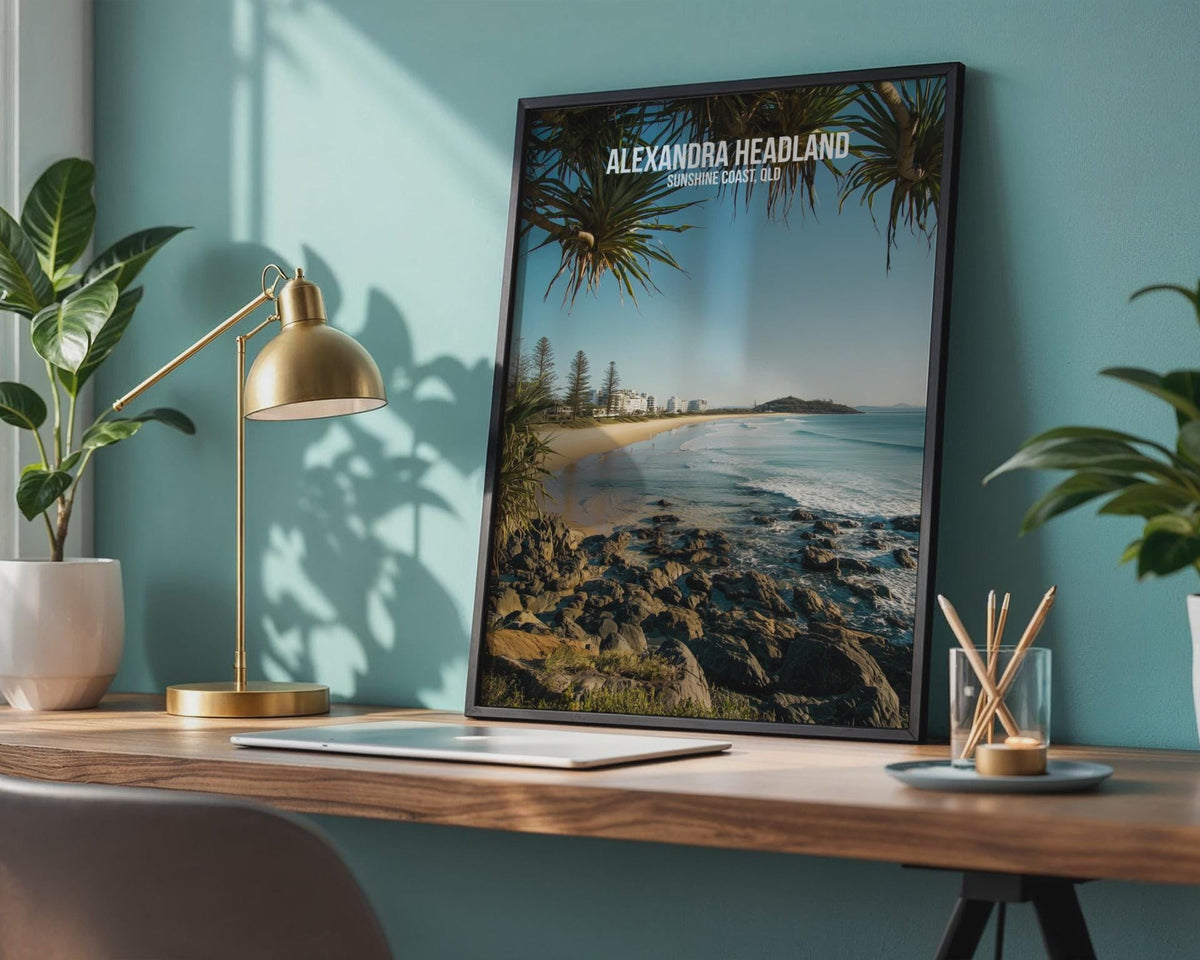 Alexandra Headland Beach Coastal Art Print Wall Art - WanderWall
