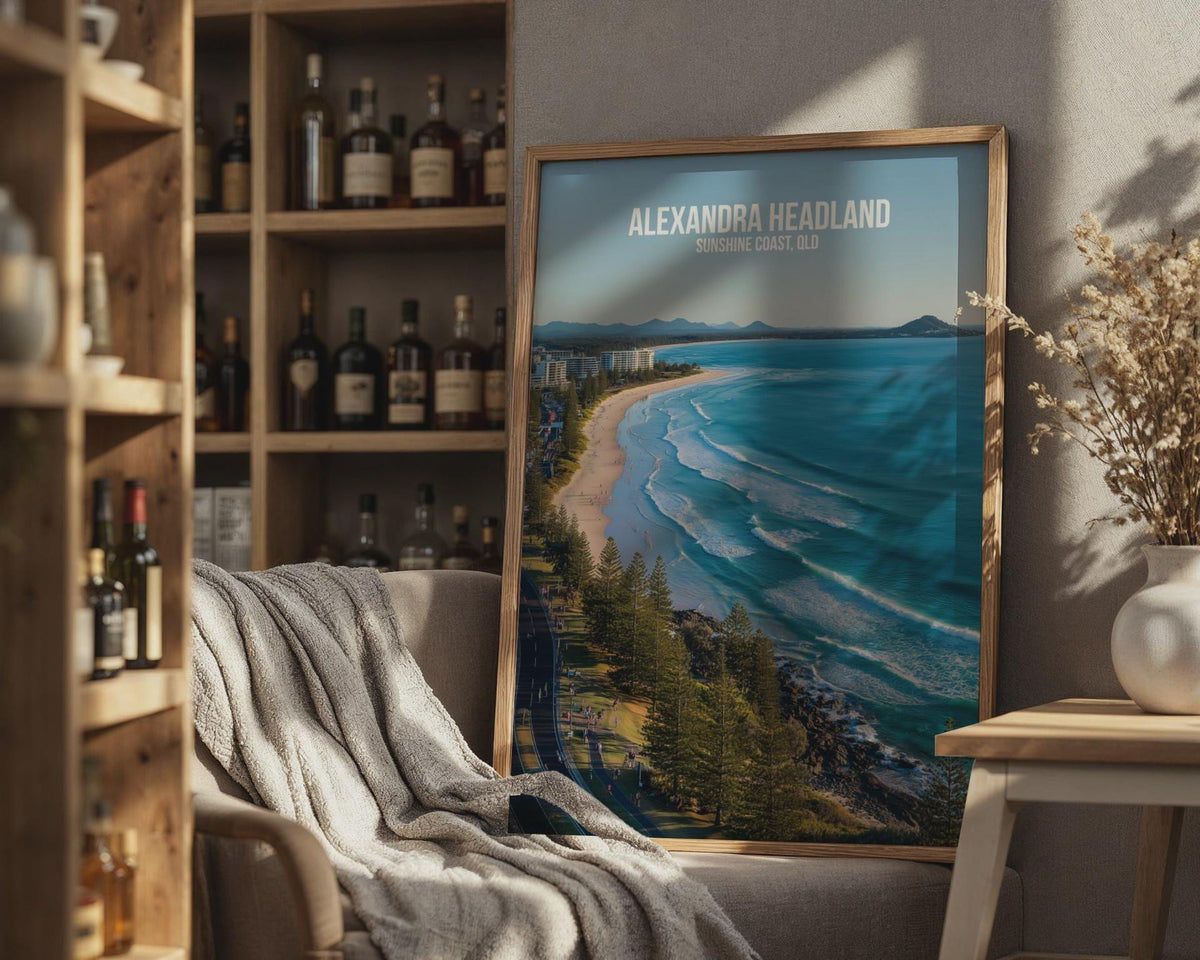 Alexandra Headland Beach Wall Art Print Queensland Coastal Scenery - WanderWall