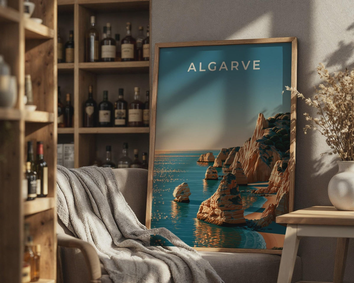 Algarve Seascape Print Coastal Wall Art - WanderWall