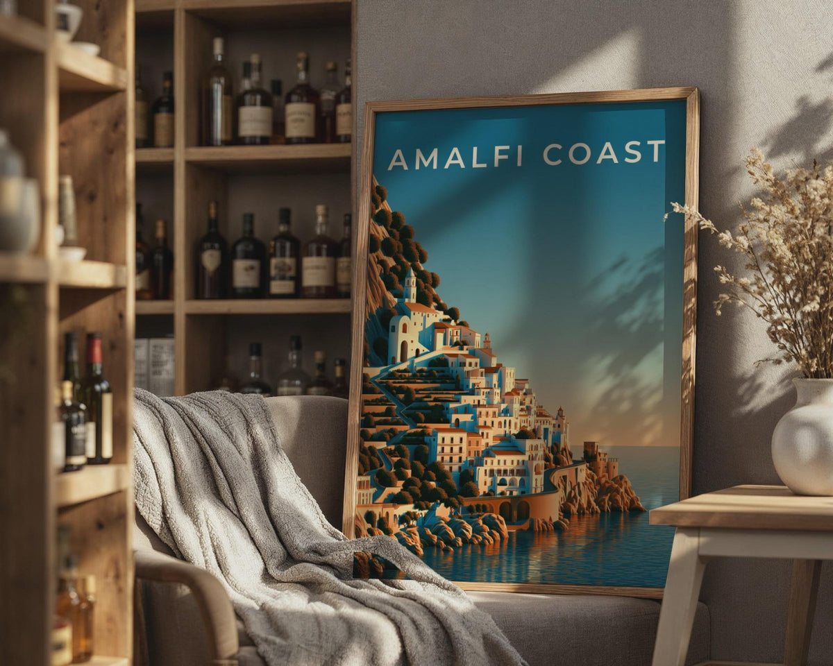 Amalfi Coast Minimalist Print - WanderWall