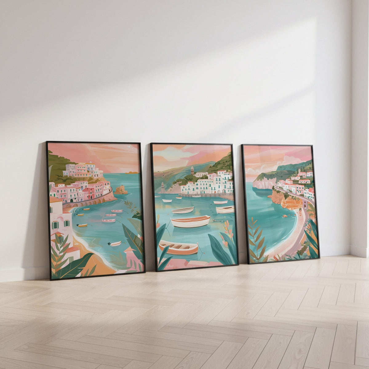 Amalfi Coast Set of 3 Posters | Amalfi Coast Gallery Wall Art - WanderWall