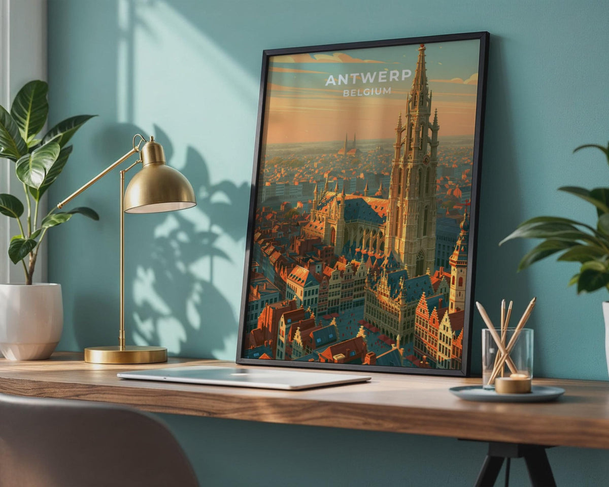Antwerp Belgium Travel Poster - WanderWall
