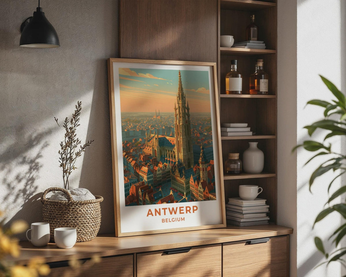 Antwerp Belgium Travel Poster - WanderWall