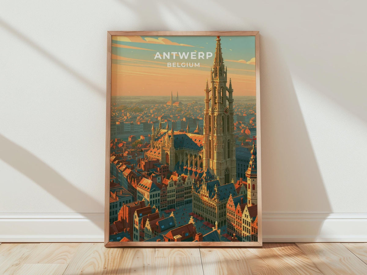 Antwerp Belgium Travel Poster - WanderWall
