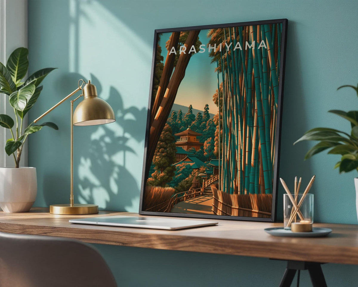 Arashiyama Bamboo Forest Print, Japan Wall Art, Kyoto Poster, Japanese Temple - WanderWall