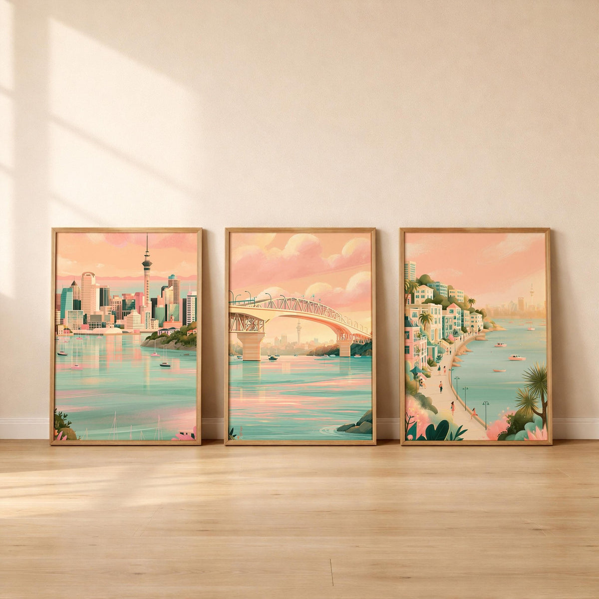 Auckland Set of 3 Posters | Auckland Gallery Wall Art - WanderWall