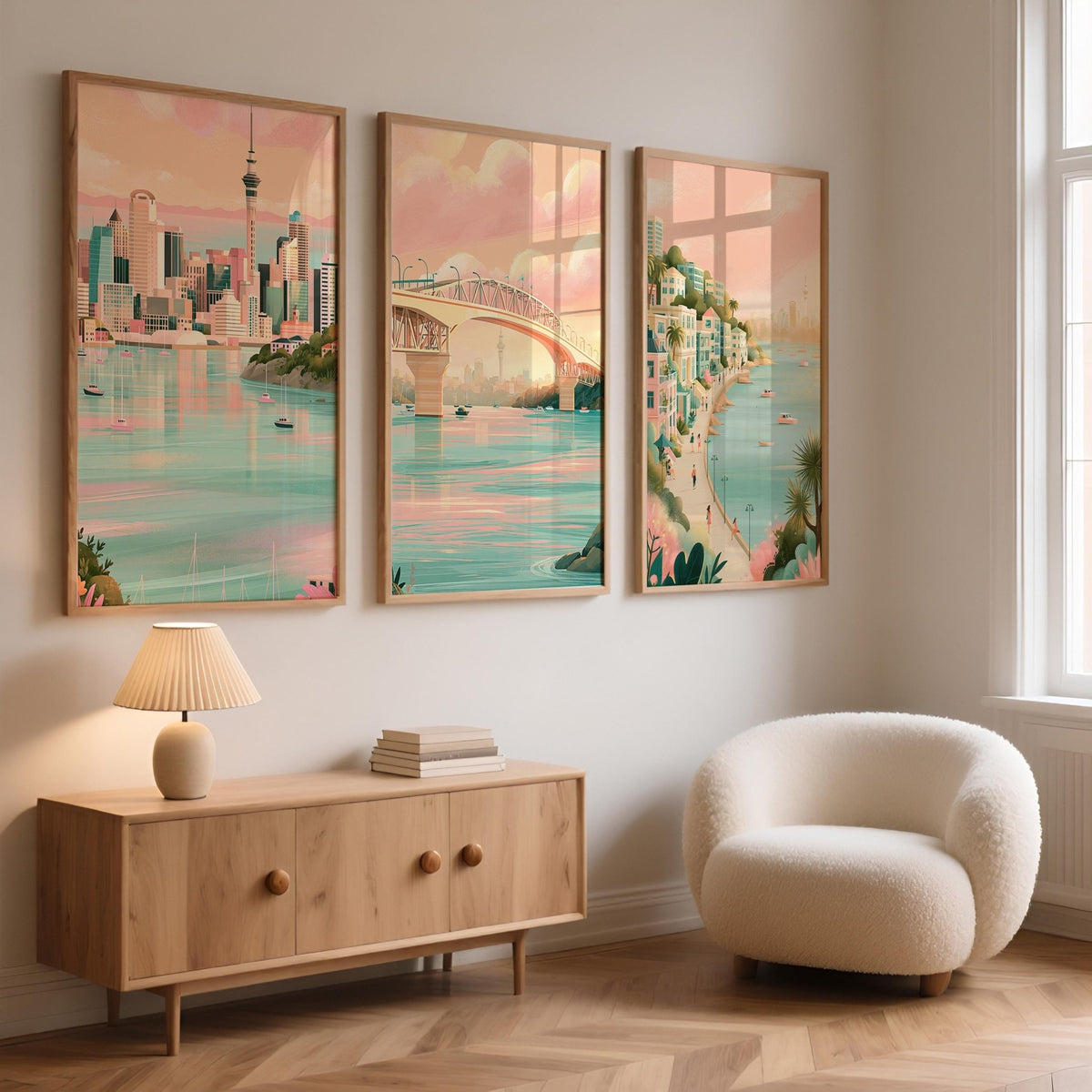 Auckland Set of 3 Posters | Auckland Gallery Wall Art - WanderWall