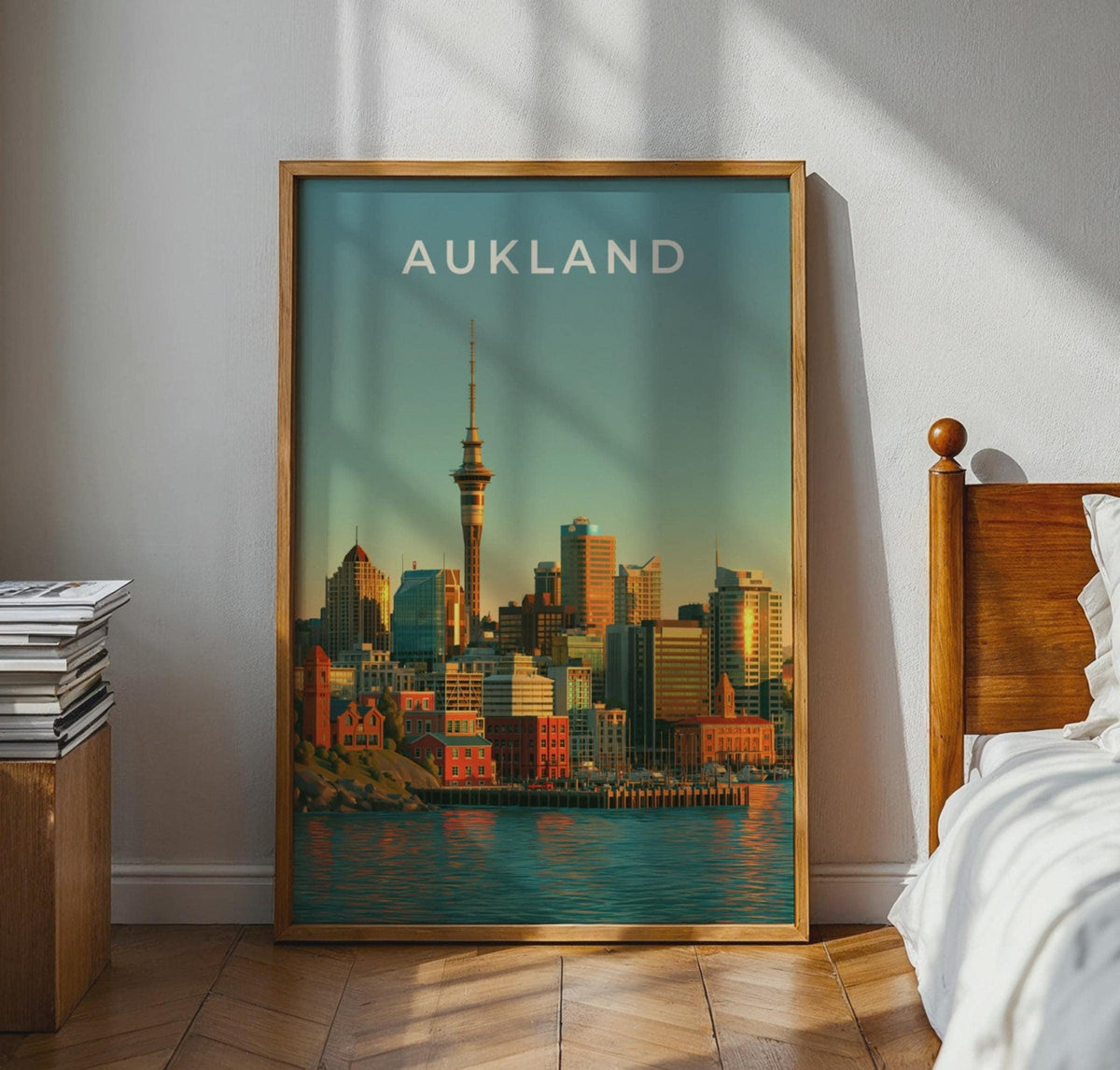Auckland Skyline Modern Wall Art Print - WanderWall