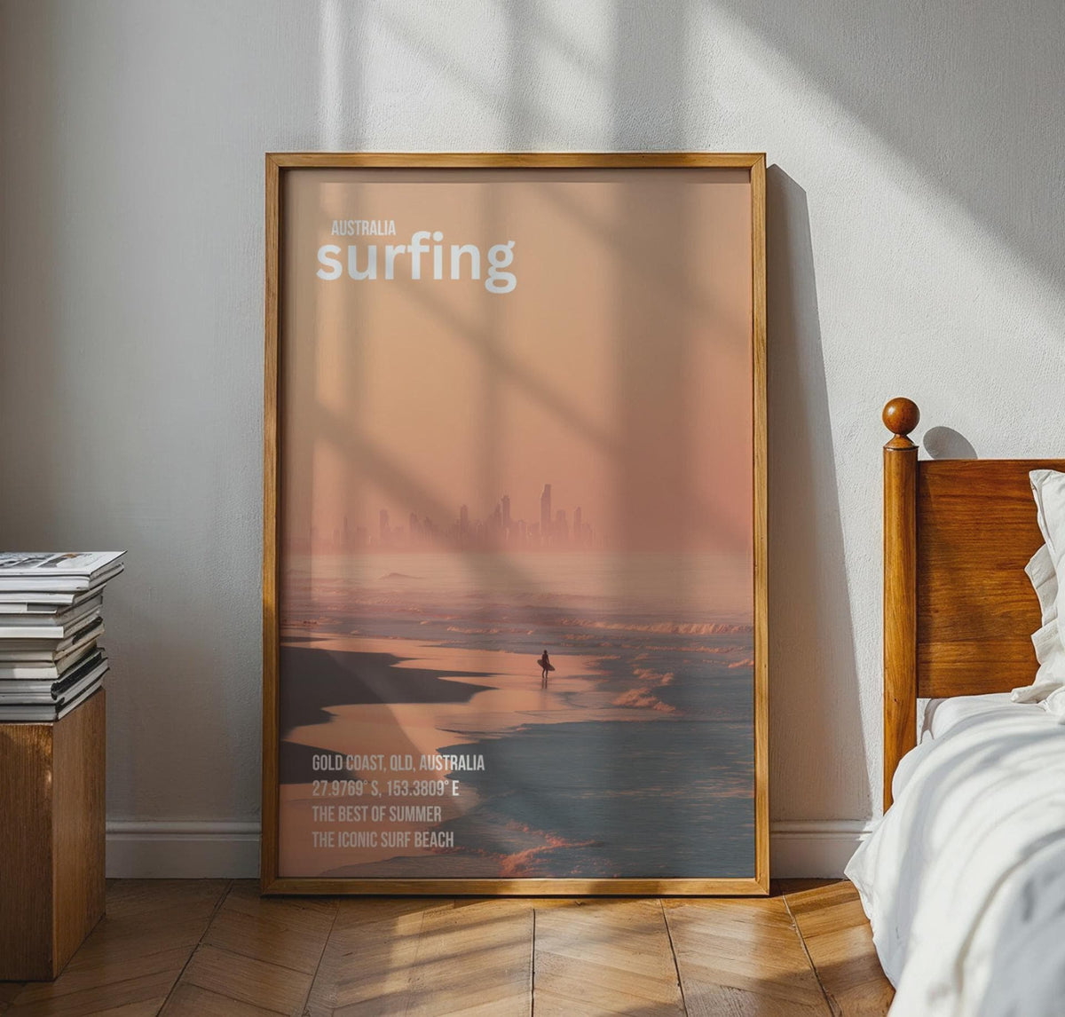 Australia Surfing Poster Gold Coast Print Wall Art Summer Beach - WanderWall