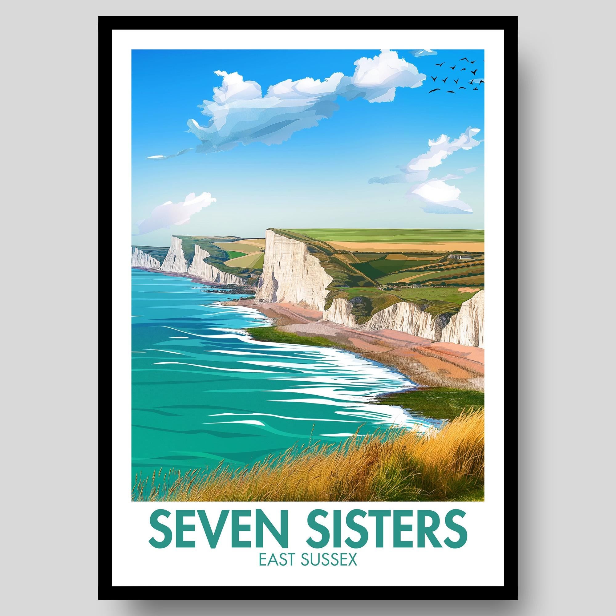 Seven Sisters Cliff Poster