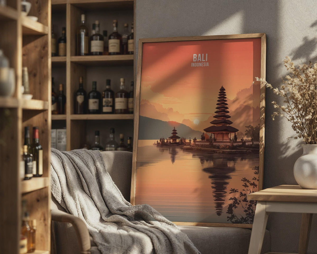 Bali Indonesia Temple Poster Art - WanderWall