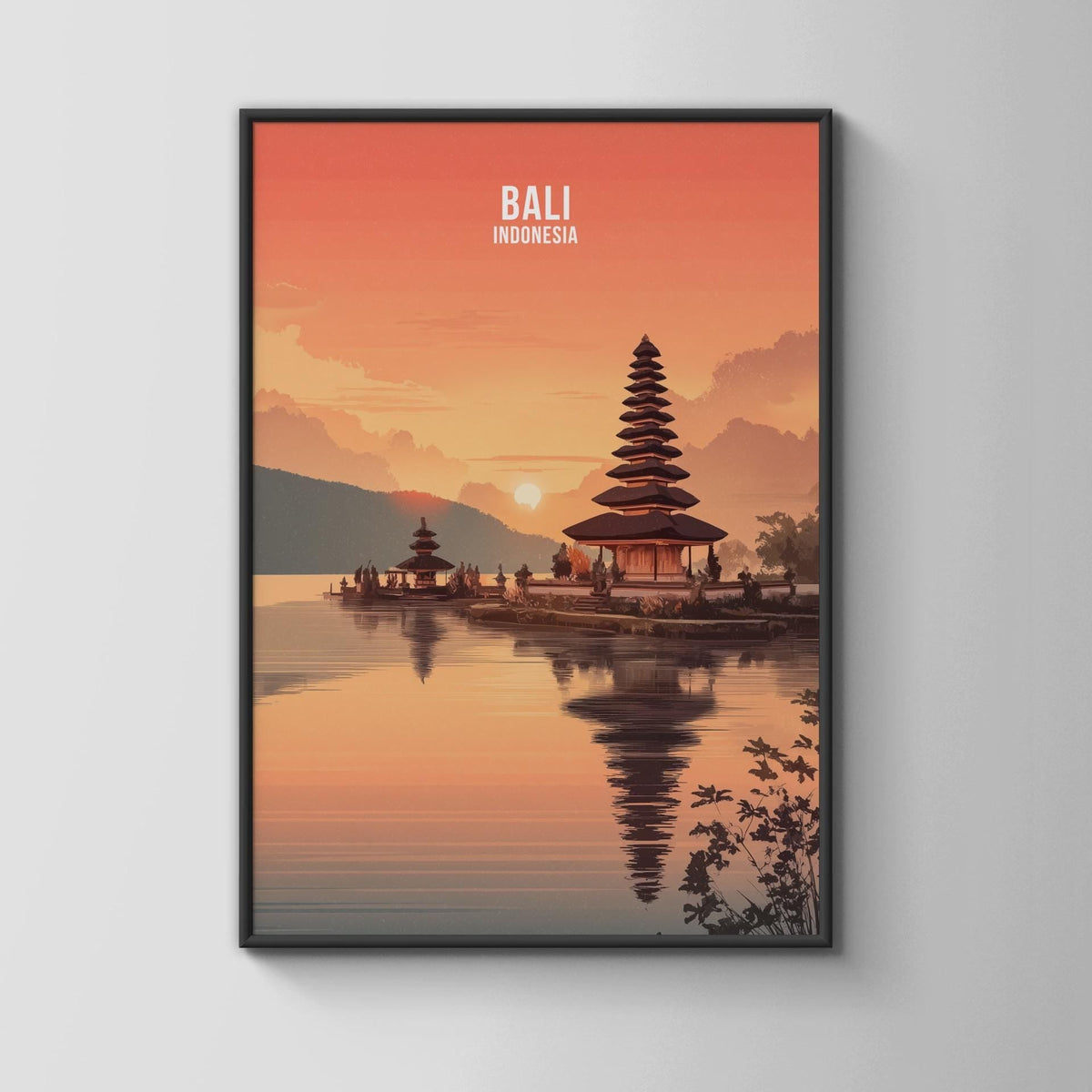 Bali Indonesia Temple Poster Art - WanderWall