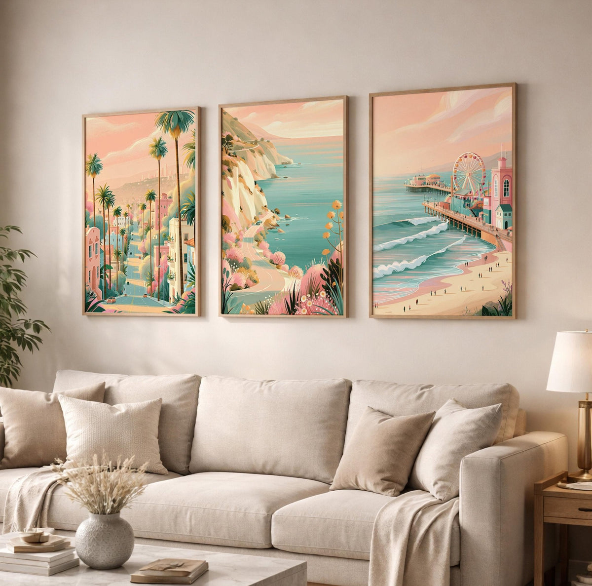 California Set of 3 Posters | California Gallery Wall Art - WanderWall