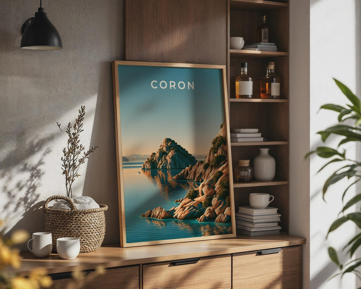 Coron Philippines Print, Palawan Island Wall Art, Minimalist Coastal Poster - WanderWall