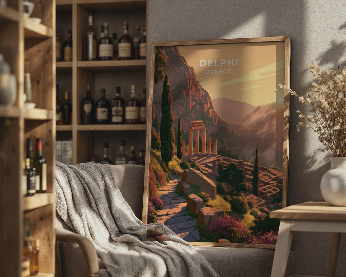 Delphi Greece Travel Poster - WanderWall