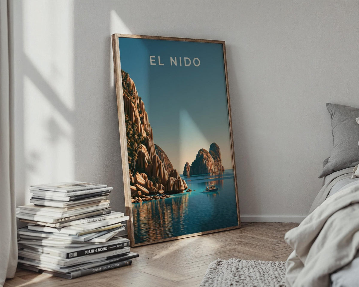 El Nido Palawan Print, Philippines Island Art, Tropical Cliff Seascape Poster - WanderWall