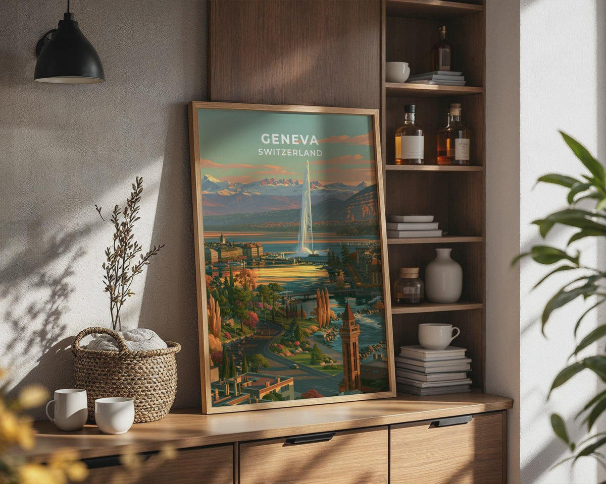 Geneva Switzerland Travel Poster - WanderWall