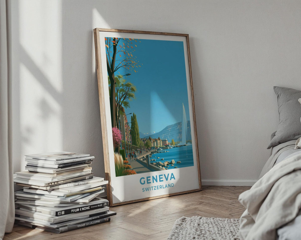 Geneva Switzerland Travel Poster - WanderWall