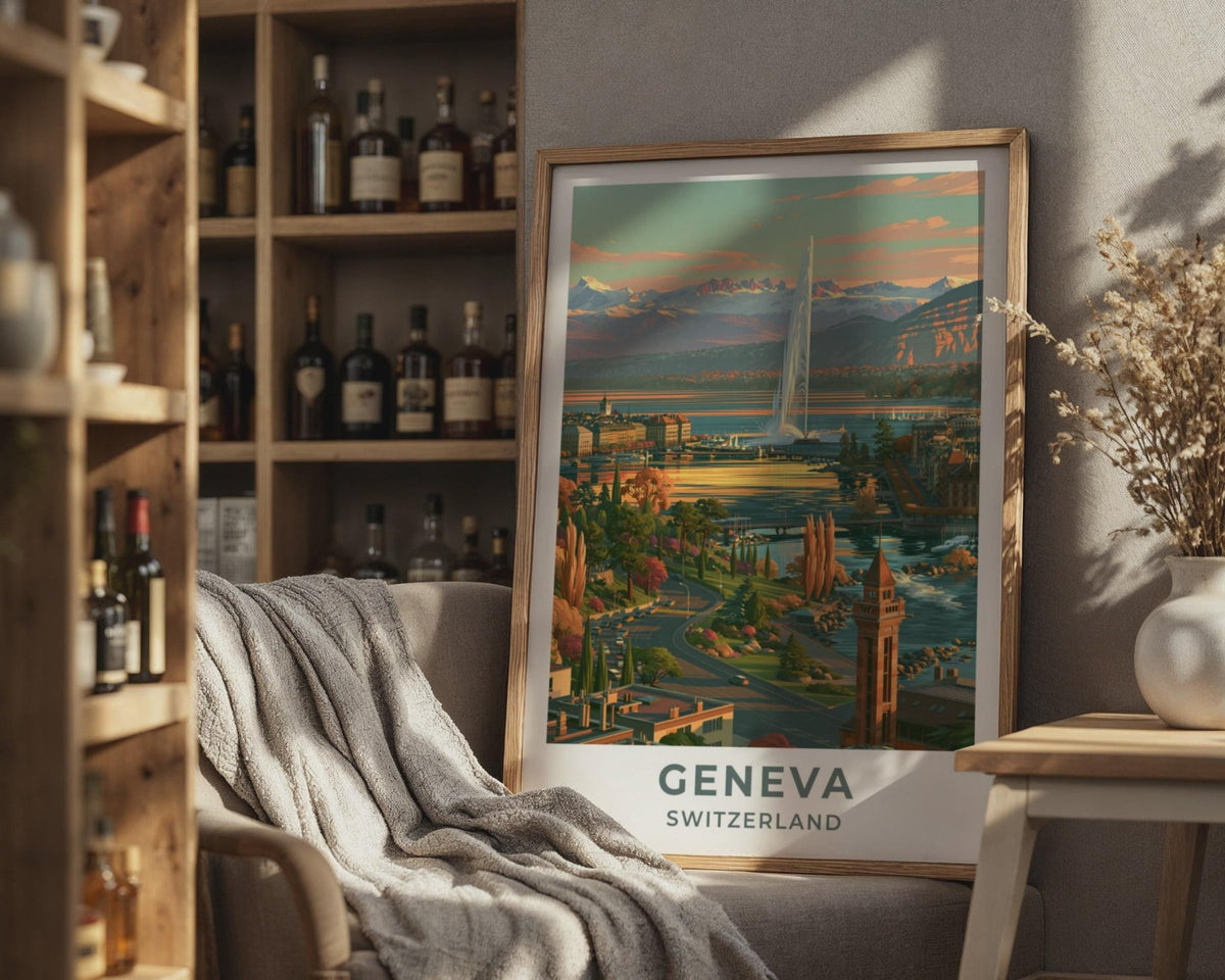 Geneva Switzerland Travel Poster - WanderWall
