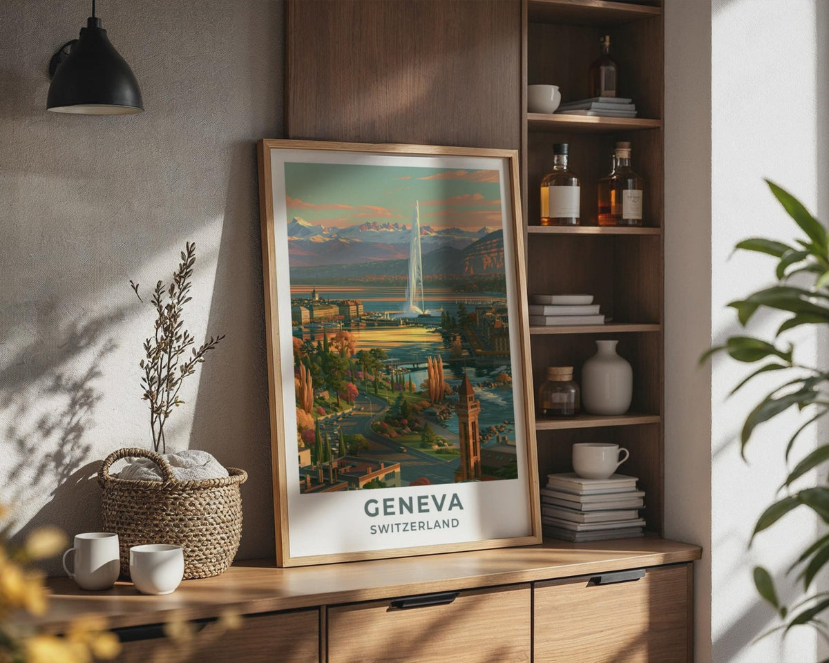 Geneva Switzerland Travel Poster - WanderWall