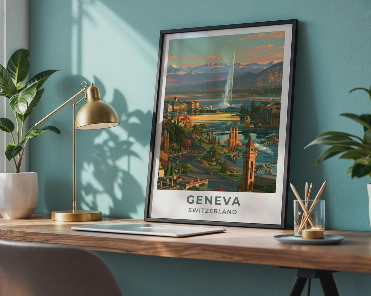 Geneva Switzerland Travel Poster - WanderWall