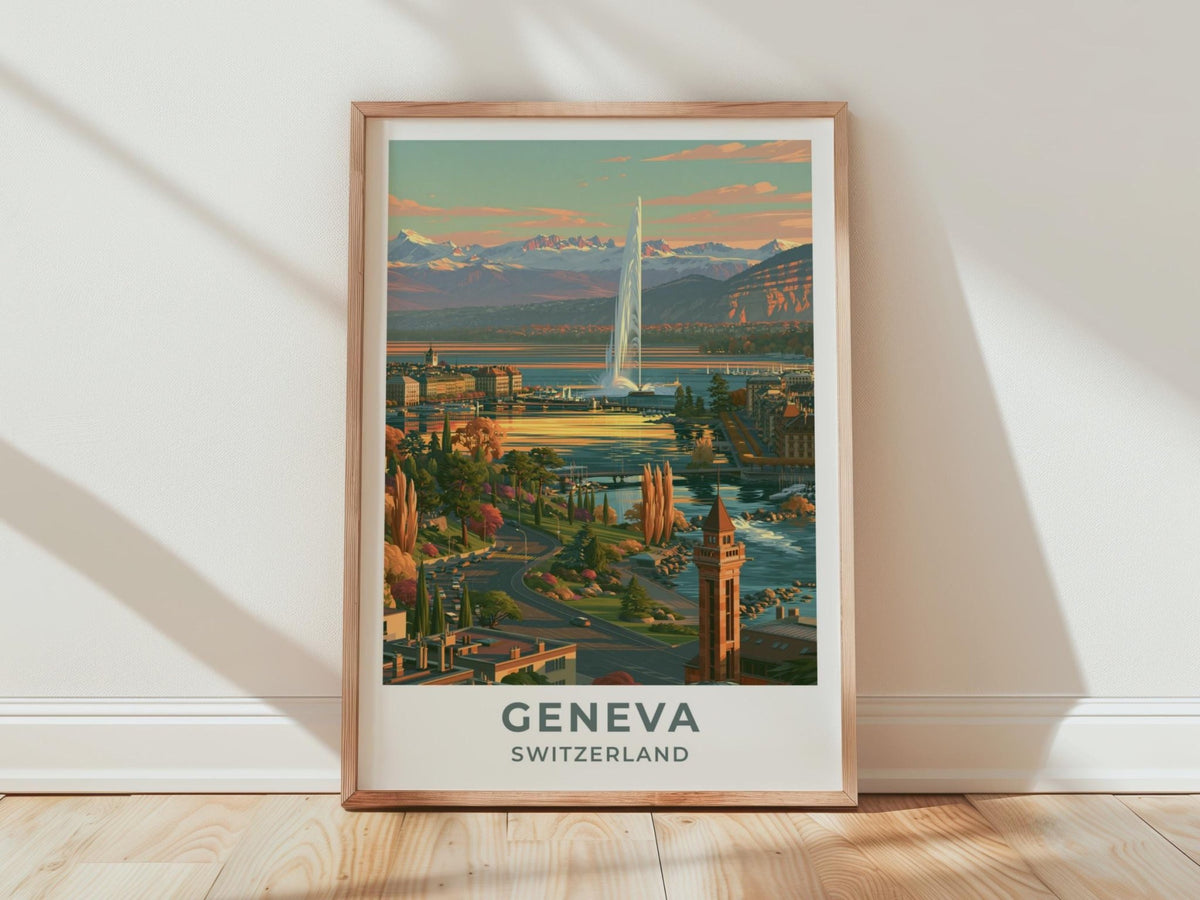 Geneva Switzerland Travel Poster - WanderWall