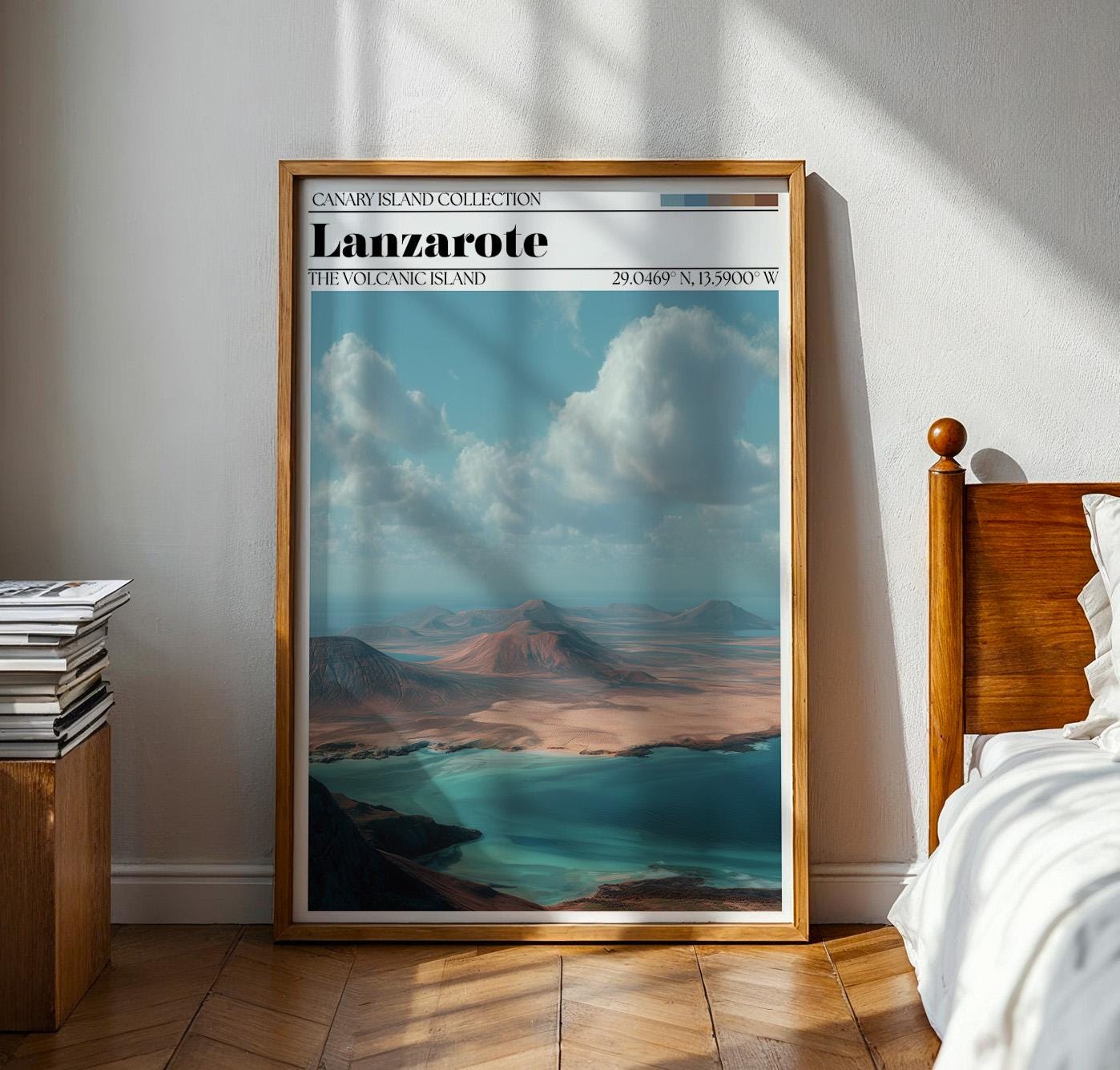 Lanzarote Travel Poster – Canary Islands Coastal Wall Art Print