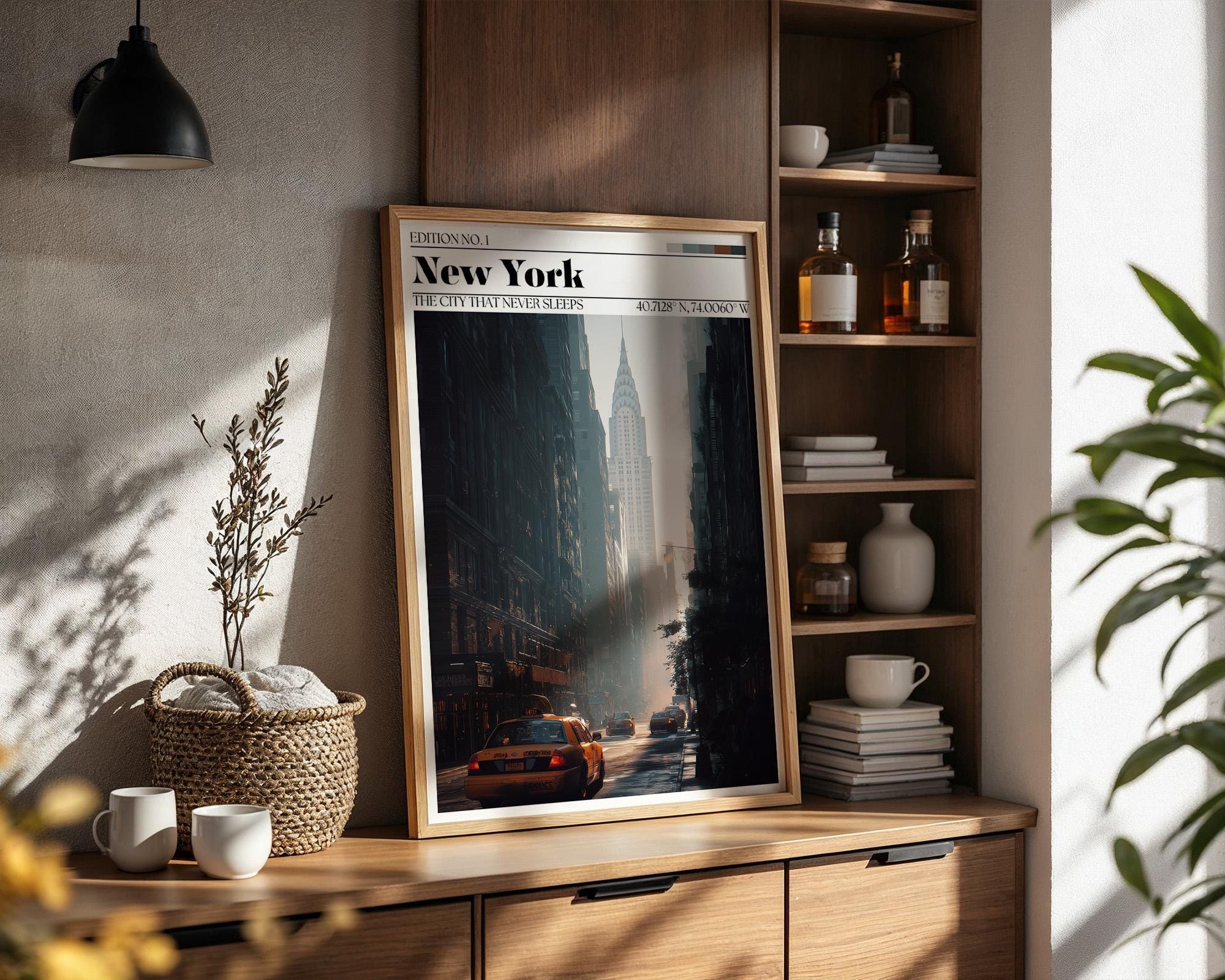 New York Poster – New York City Skyline Travel Print