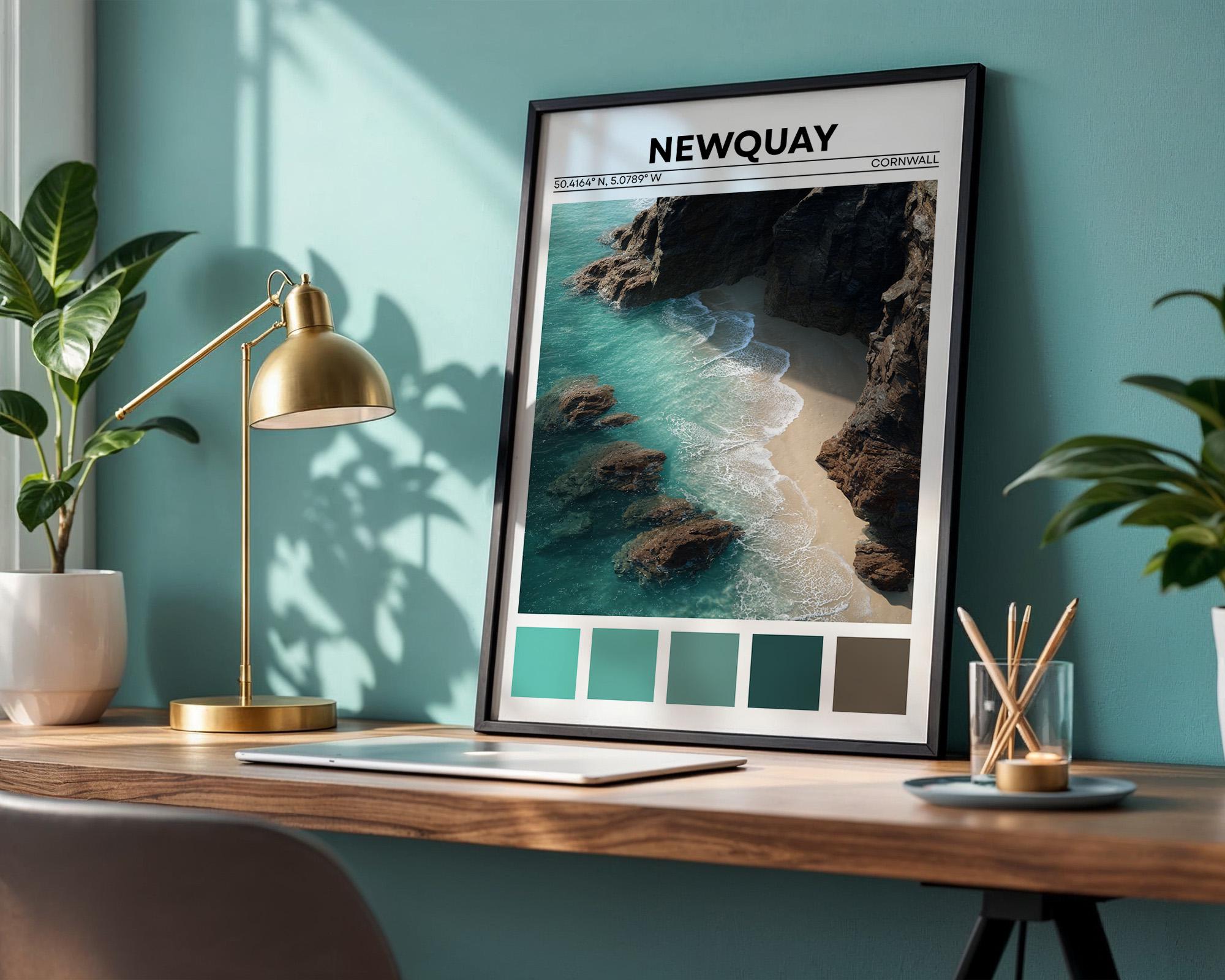 Newquay Surf Poster – Cornwall Travel Print, Fistral Beach