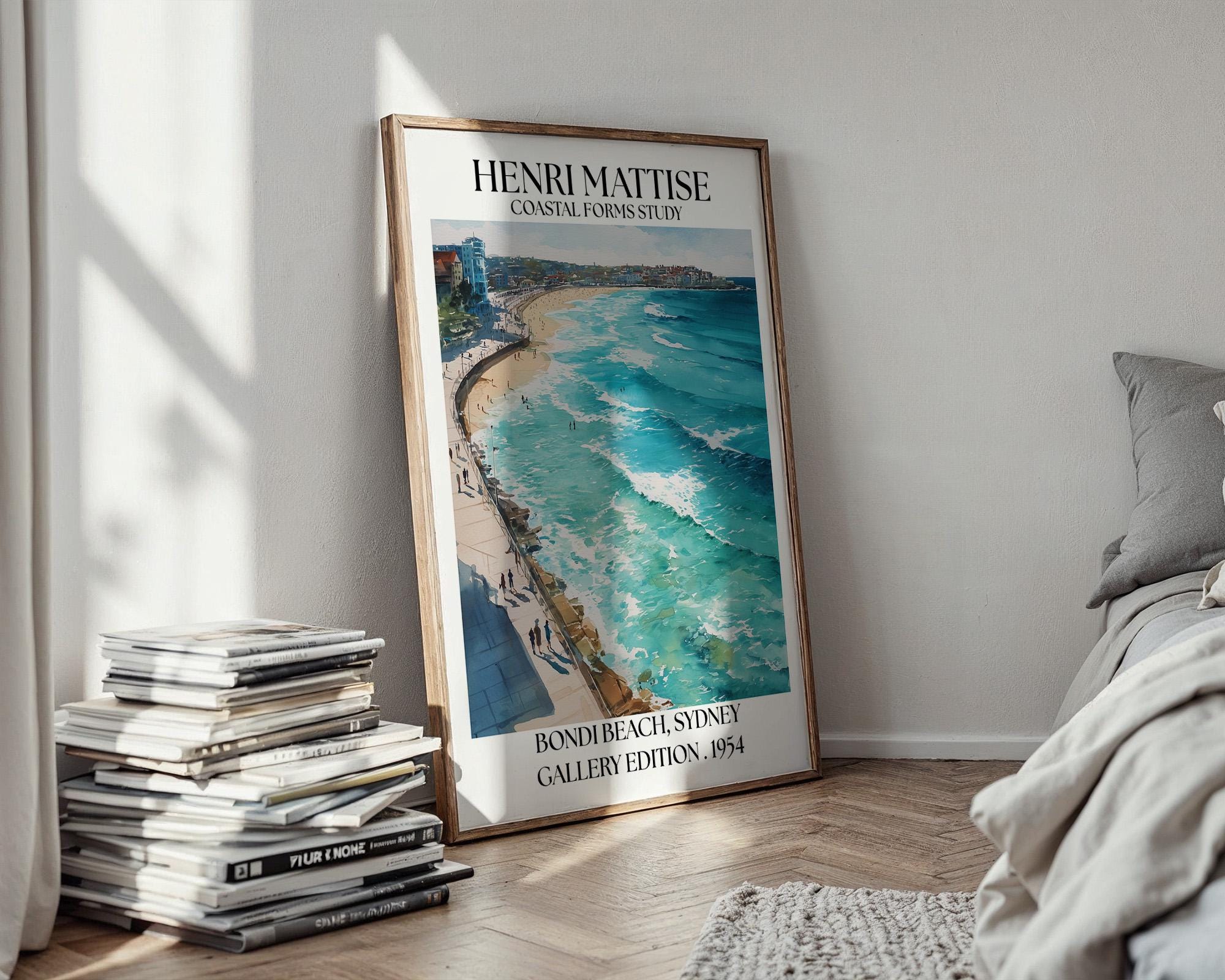Henri Mattise Bondi Beach Poster - Sydney Watercolour Travel Wall Art