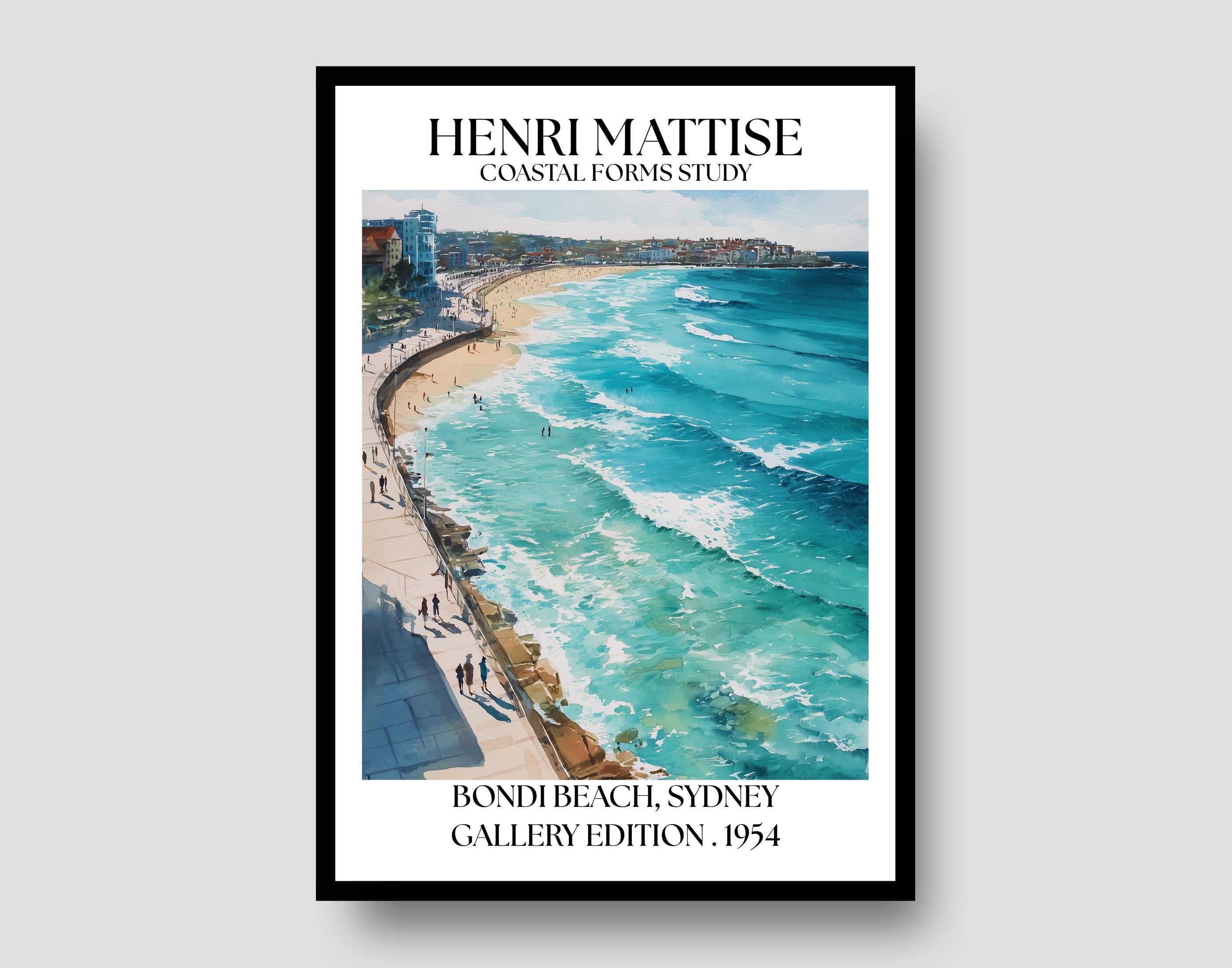 Henri Mattise Bondi Beach Poster - Sydney Watercolour Travel Wall Art