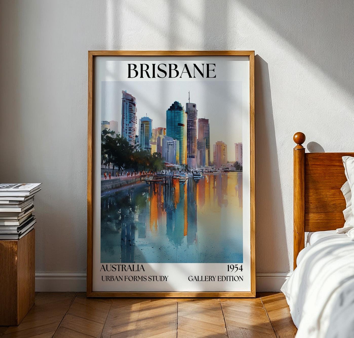 Brisbane Henri Mattise Travel Wall Art - Australia Watercolour Poster
