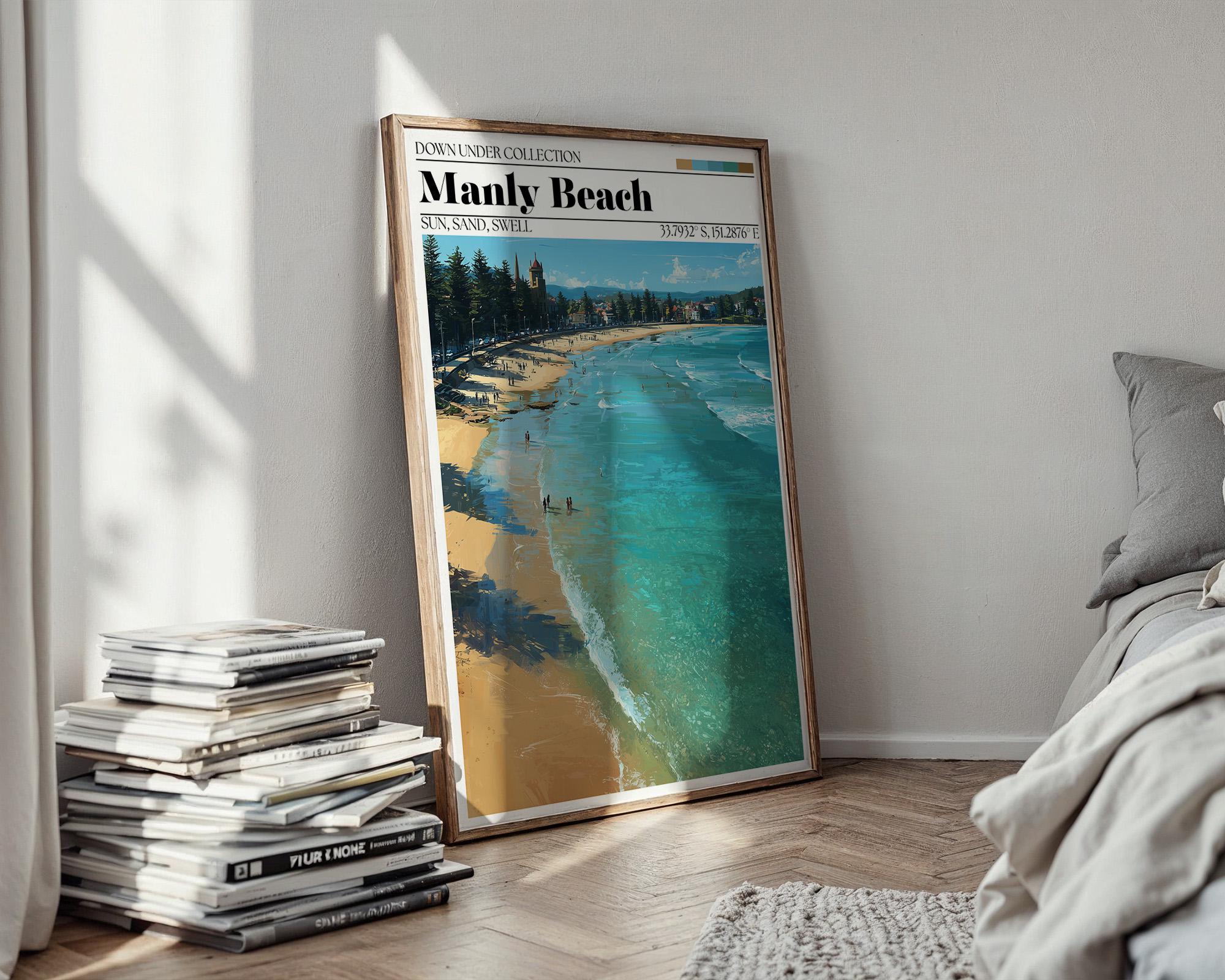 Manly Beach Australia Art Print – Sydney Travel Poster