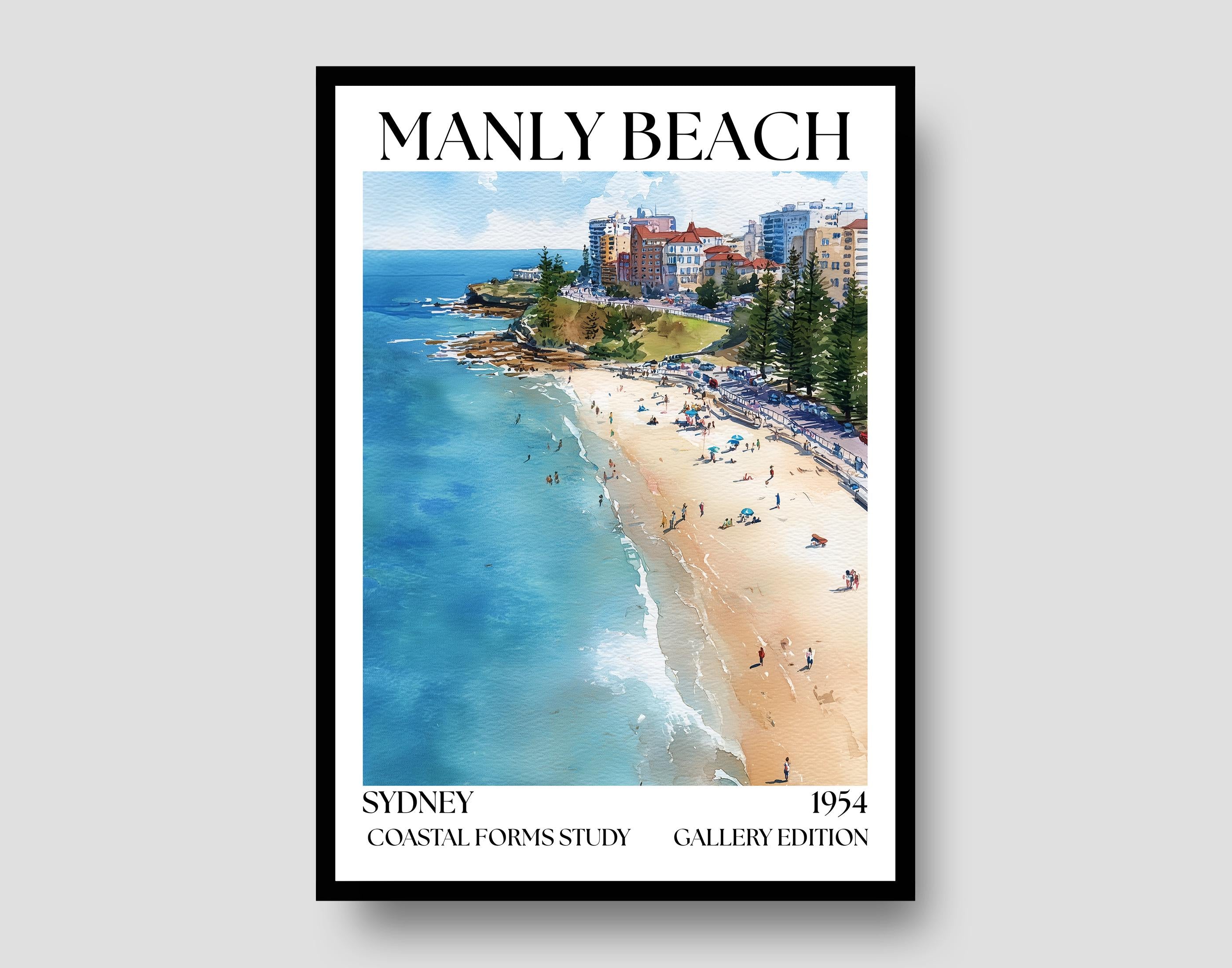 Manly Beach Henri Mattise Poster - Sydney Travel Wall Art Print