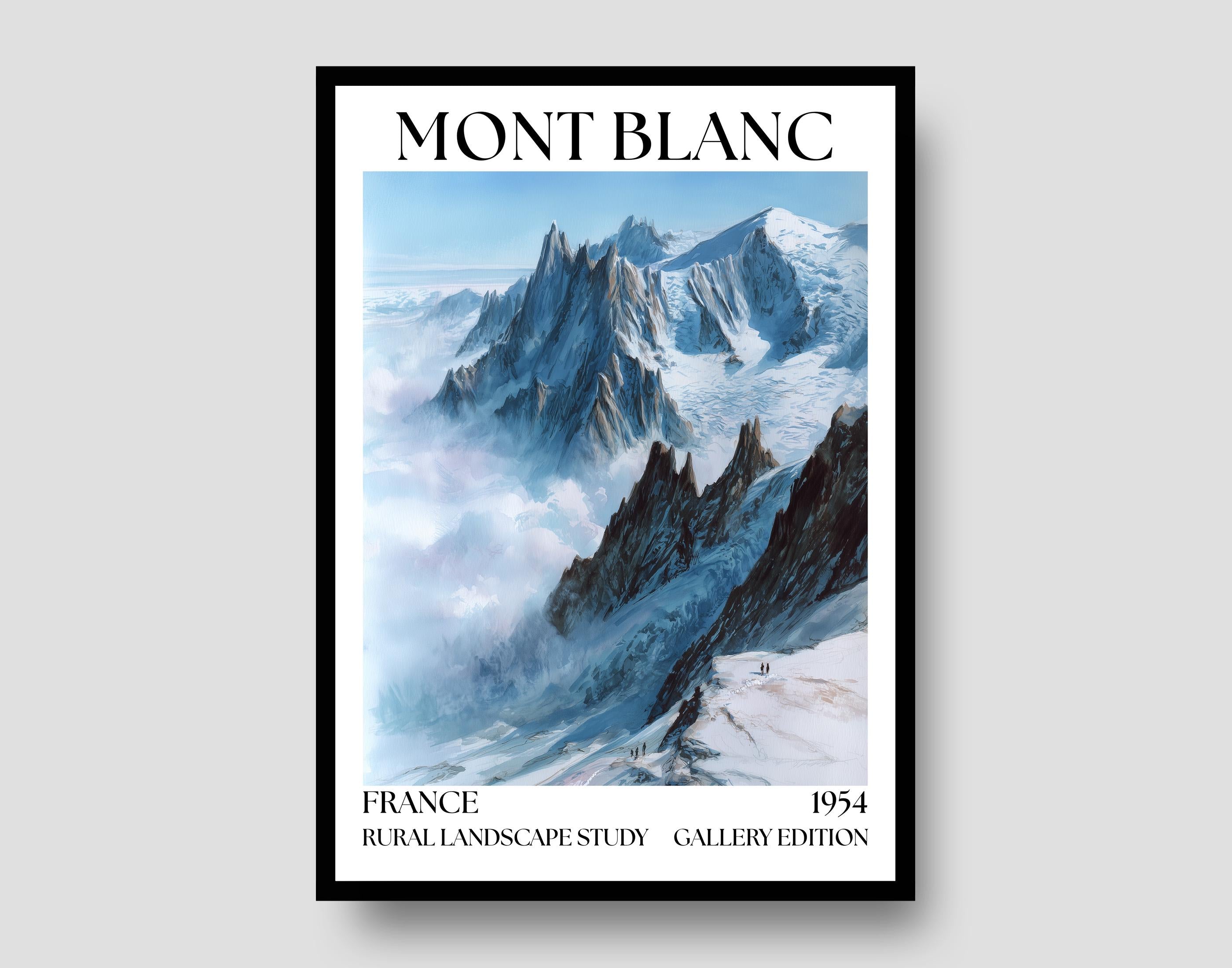 Mont Blanc Henri Mattise Poster - French Alps Watercolour Travel Print