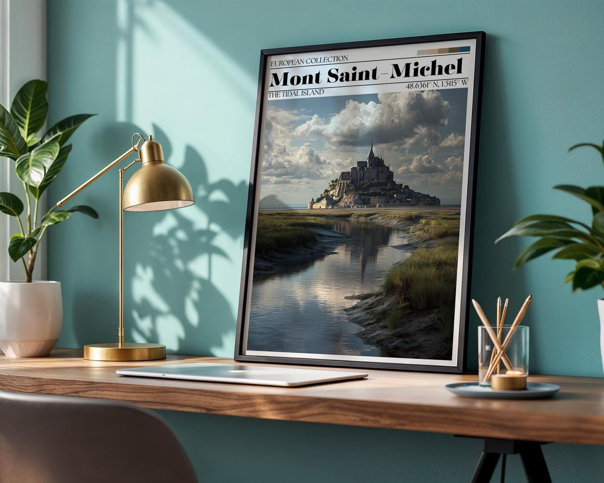 Mont Saint-Michel Poster - French Travel Wall Art Print