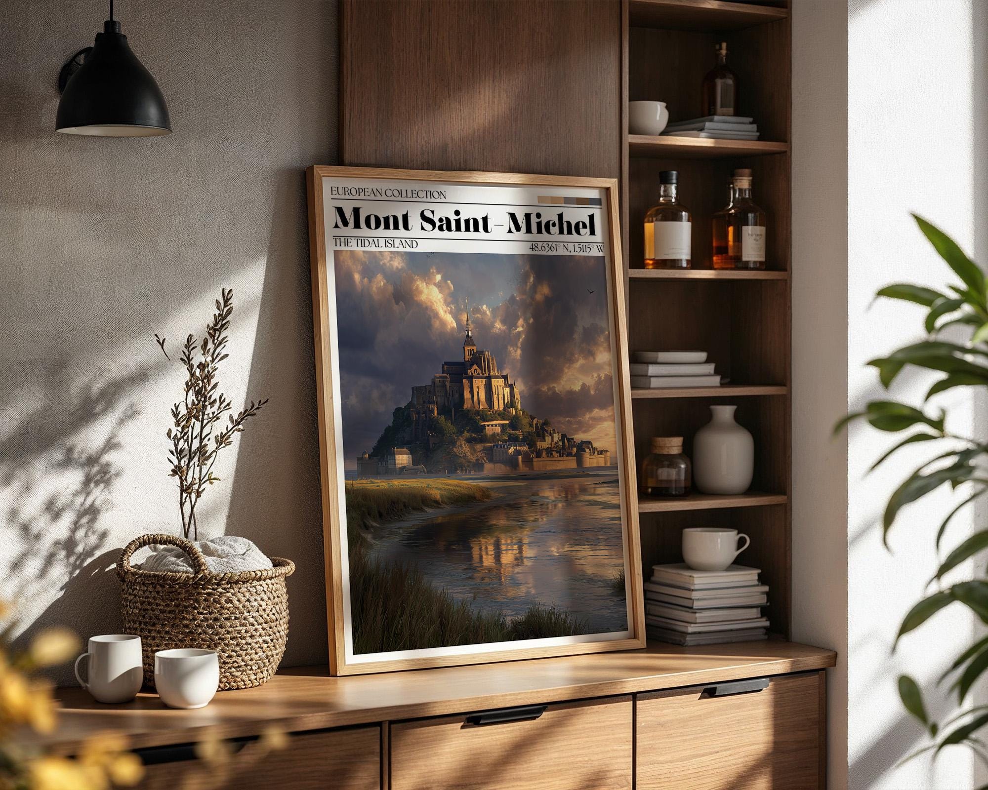 Mont Saint-Michel Poster - France Wall Art - Normandy Travel Print