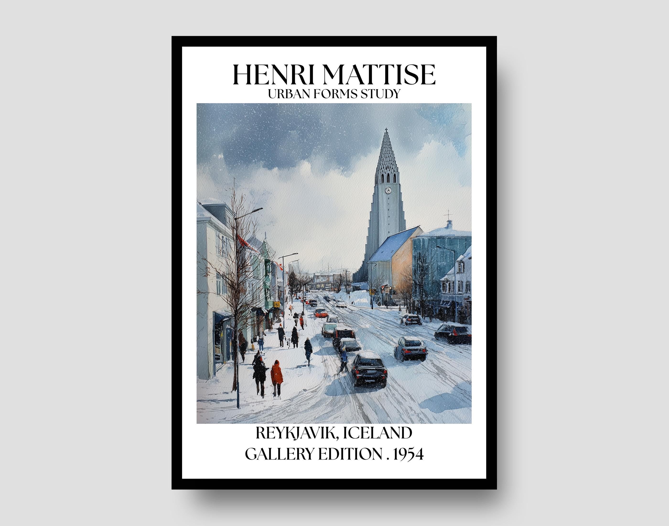 Henri Mattise Reykjavik Poster – Iceland Travel Wall Art Print