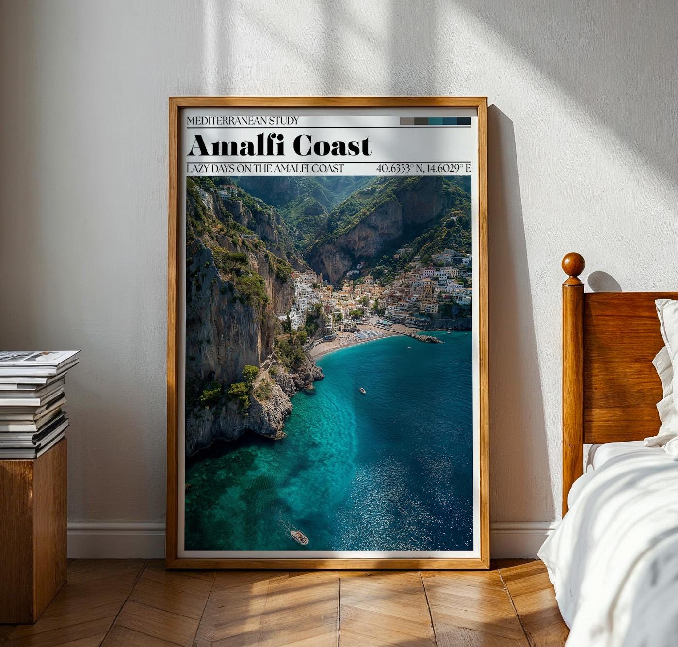 Amalfi Coast Travel Poster – Italian Wall Art Print
