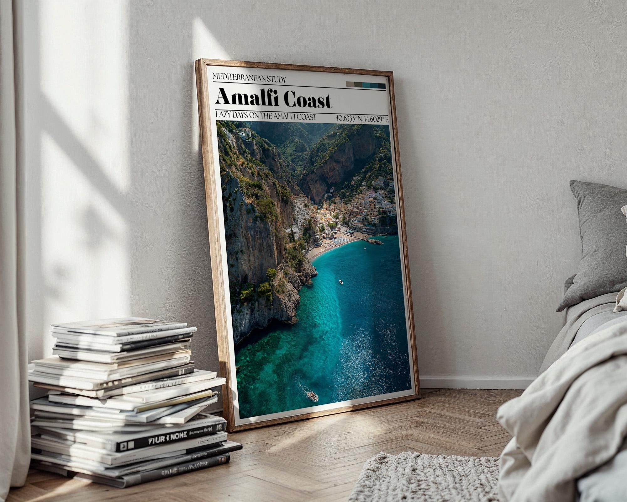 Amalfi Coast Travel Poster – Italian Wall Art Print