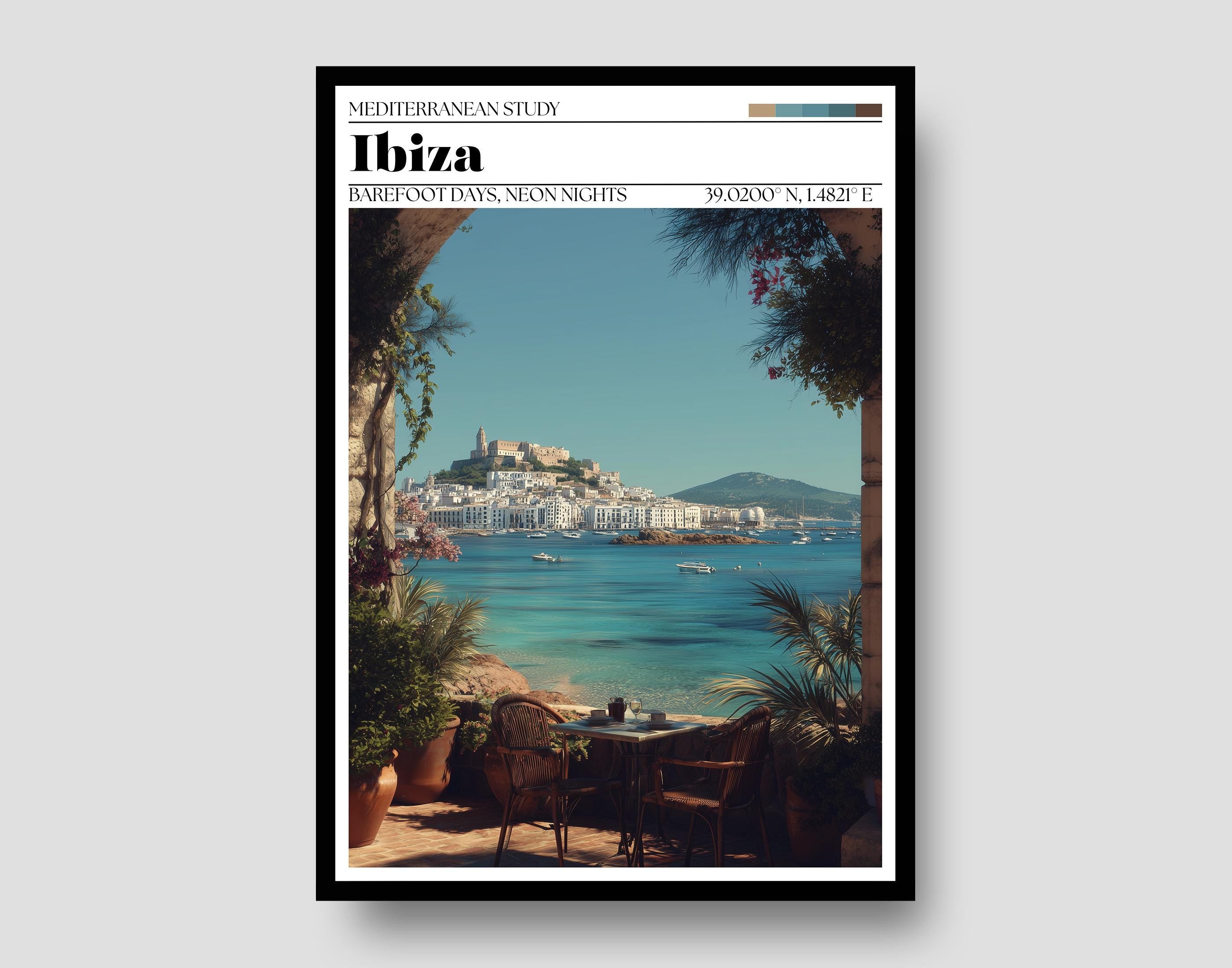 Ibiza Travel Poster – Balearic Islands, Spain Art Print
