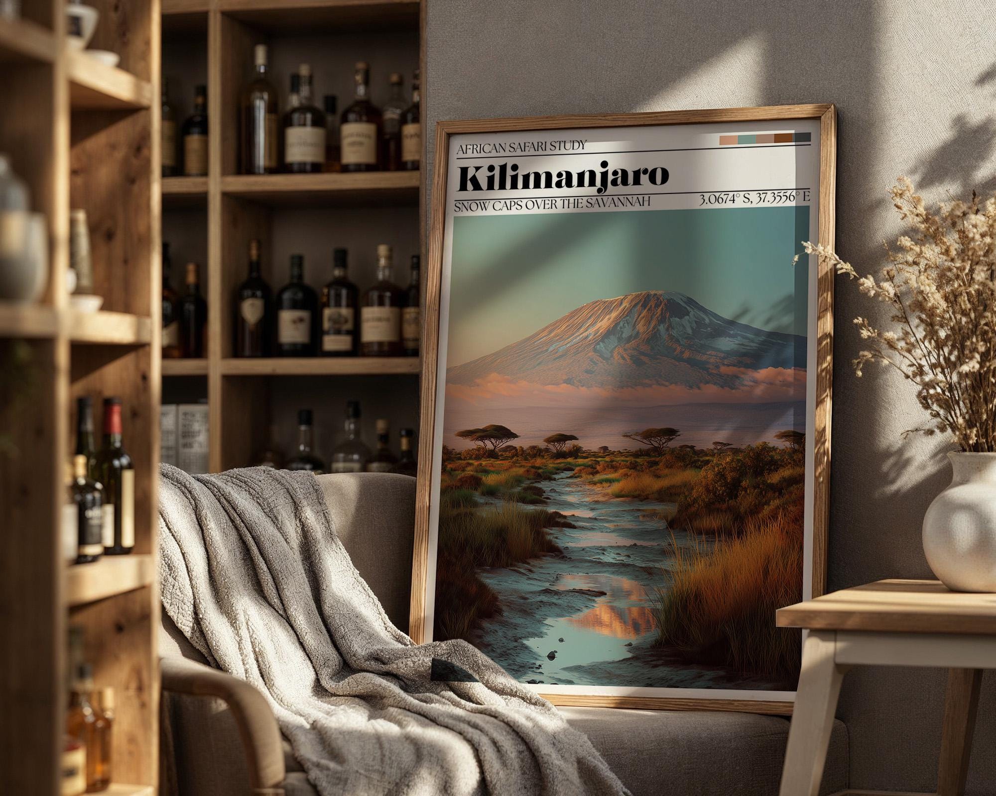 Mount Kilimanjaro Poster - Tanzanian Travel Wall Art Print