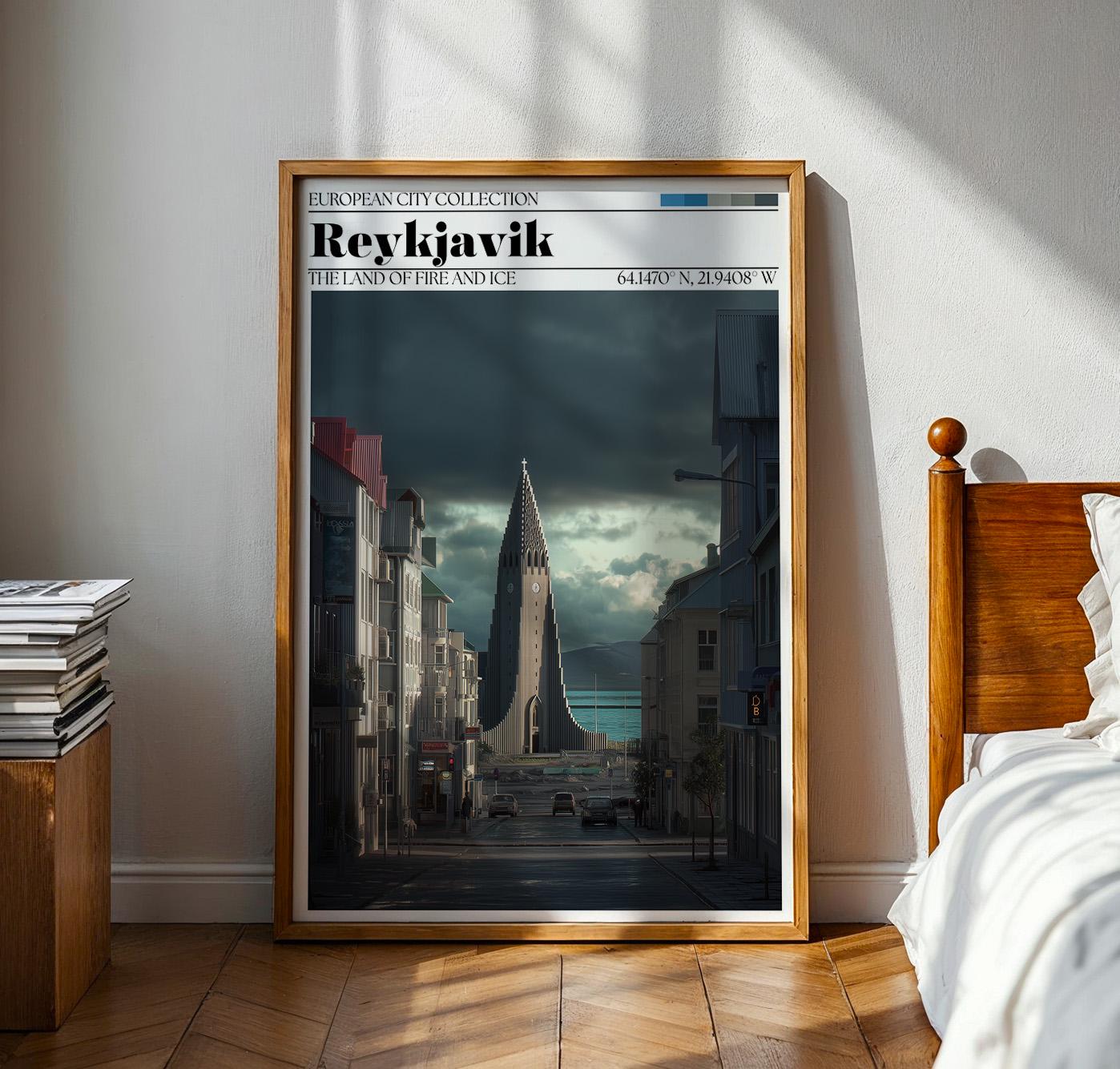 Reykjavik Poster – Iceland Travel Wall Art Print